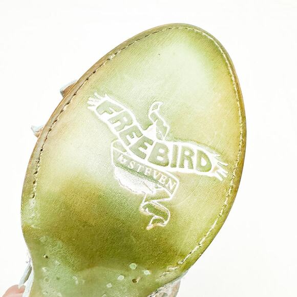 FreeBird Turquoise Casandra Sandal Bootie Distressed Tan Strappy Shoes Size 8 - Picture 5 of 7